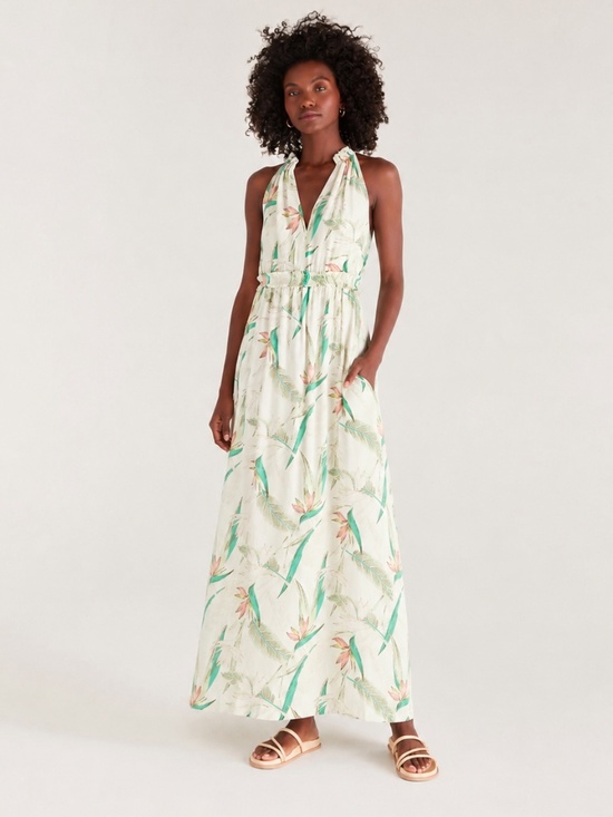 Z Supply Dresses & Skirts - NWOT  Z Supply Paradise Maxi Dress Tropical Floral Halter Rayon Dress Medium b